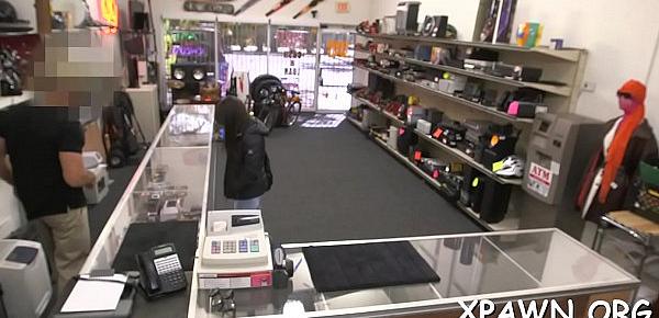  Intensive bimbo non-professional is in the store, getting rammed